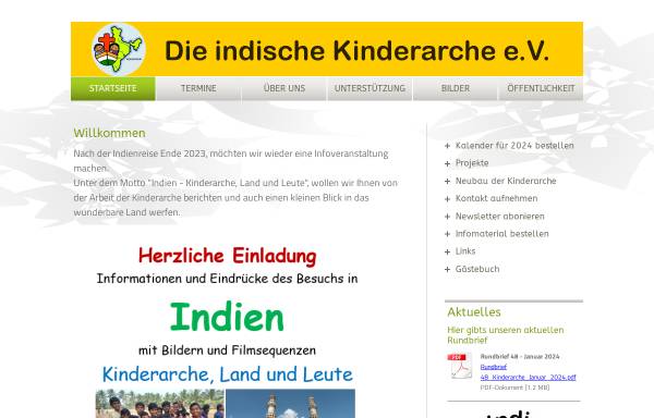 Vorschau von www.indienkinder.de, Die indische Kinderarche e. V.