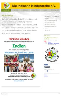 Vorschau der mobilen Webseite www.indienkinder.de, Die indische Kinderarche e. V.