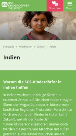 Vorschau der mobilen Webseite www.sos-kinderdoerfer.de, SOS-Kinderdörfer