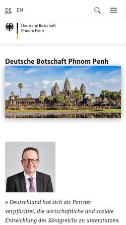 Vorschau der mobilen Webseite phnom-penh.diplo.de, Deutsche Botschaft
