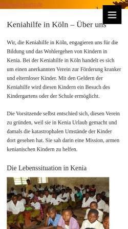 Vorschau der mobilen Webseite www.keniahilfe-koeln.de, Kenia-Hilfe Köln e.V.