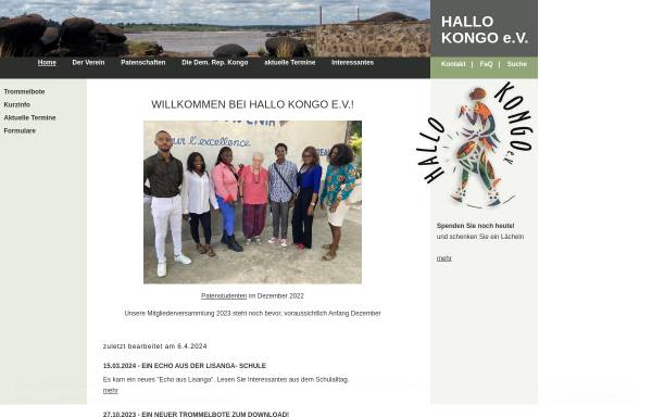 Vorschau von www.hallo-kongo.de, Hallo Kongo e.V.