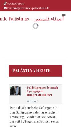 Vorschau der mobilen Webseite www.freunde-palaestinas.de, Freunde Palästinas