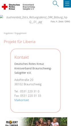 Vorschau der mobilen Webseite www.liberia-projekte.de, Projekt für Liberia