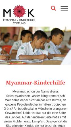 Vorschau der mobilen Webseite www.myanmar-kinderhilfe.org, Myanmar Kinderhilfe e.V.