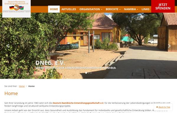 Vorschau von www.dneg.de, Deutsch-Namibische Entwicklungsgesellschaft e.V.
