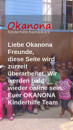 Vorschau der mobilen Webseite okanona.khsds.de, Okanona Kinderhilfe
