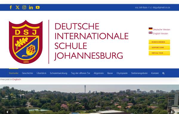 Vorschau von www.dsj.co.za, Deutsche Internationale Schule Johannesburg