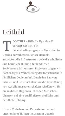 Vorschau der mobilen Webseite www.tohifu.de, Together Hilfe für Uganda e.V.