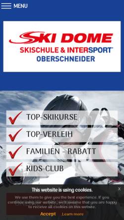 Vorschau der mobilen Webseite www.skischule-kaprun.com, Skischule Kaprun