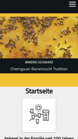 Vorschau der mobilen Webseite www.imkerei-schwarz.de, Imkerei Schwarz