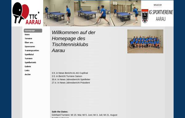 Vorschau von www.ttcaarau.ch, Tischtennisclub Aarau