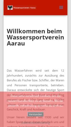 Vorschau der mobilen Webseite www.wsva.ch, Wassersport Verein Aarau