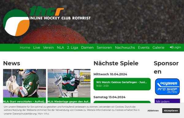 Vorschau von www.ihcr.ch, Inline Hockey Club Rothrist