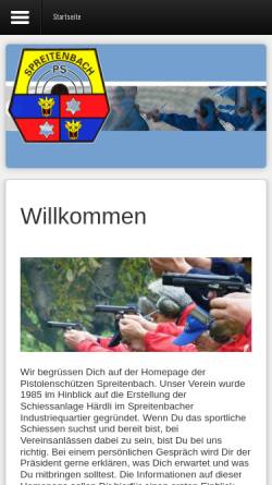 Vorschau der mobilen Webseite www.ps-spreitenbach.ch, Pistolenschützen Spreitenbach