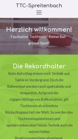 Vorschau der mobilen Webseite www.ttc-spreitenbach.ch, Tischtennis Club Spreitenbach