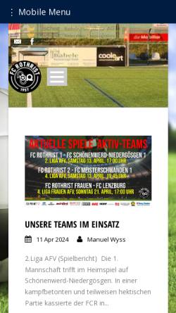 Vorschau der mobilen Webseite www.fcrothrist.ch, FC Rothrist
