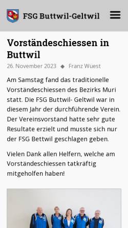 Vorschau der mobilen Webseite fsgbuttwil-geltwil.ch, Feldschützengesellschaft Buttwil-Geltwil