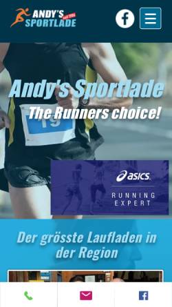 Vorschau der mobilen Webseite www.andyssportladen.ch, Andy's Sportlade