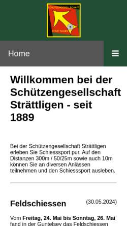 Vorschau der mobilen Webseite www.sgstraettligen.ch, Schützengesellschaft Strättligen