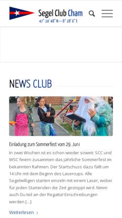 Vorschau der mobilen Webseite www.scc.ch, Segel Sportclub Cham