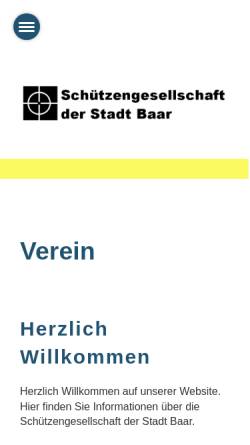 Vorschau der mobilen Webseite sgbaar.ch, Schützengesellschaft Baar