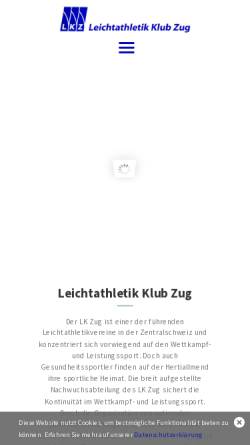 Vorschau der mobilen Webseite www.lkz.ch, Leichtathletik Klub Zug
