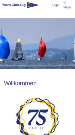 Vorschau der mobilen Webseite www.yczug.ch, Yacht und Segel Club, Zug