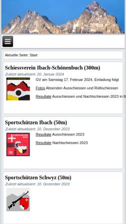 Vorschau der mobilen Webseite www.schuetzen-ibach.ch, Schützen Ibach