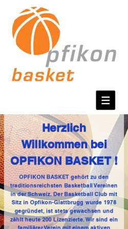 Vorschau der mobilen Webseite www.opfikonbasket.ch, Opfikon Basket