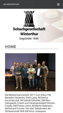 Vorschau der mobilen Webseite www.sgwinterthur.ch, Schachgesellschaft Winterthur