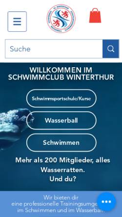 Vorschau der mobilen Webseite www.sc-winterthur.ch, Schwimmclub Winterthur