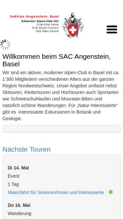 Vorschau der mobilen Webseite www.sac-angenstein.ch, SAC Sektion Angenstein