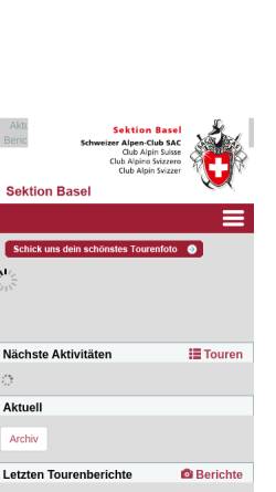 Vorschau der mobilen Webseite www.sac-basel.ch, SAC Sektion Basel