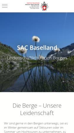 Vorschau der mobilen Webseite sac-baselland.ch, SAC Sektion Baselland