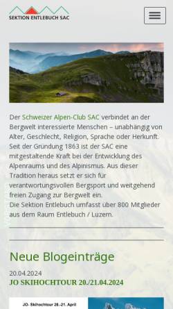 Vorschau der mobilen Webseite www.sac-entlebuch.ch, SAC Sektion Entlebuch