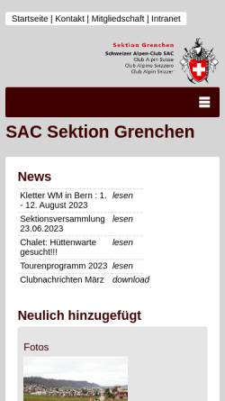 Vorschau der mobilen Webseite www.sac-grenchen.ch, SAC Sektion Grenchen