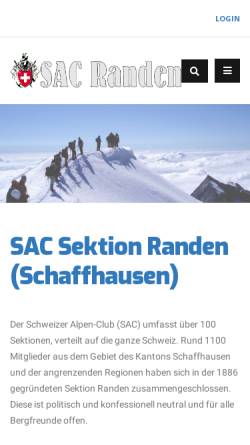 Vorschau der mobilen Webseite www.sac-randen.ch, SAC Sektion Randen