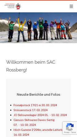 Vorschau der mobilen Webseite www.sac-zug.ch, SAC Sektion Rossberg