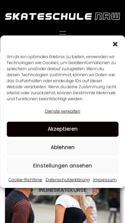 Vorschau der mobilen Webseite www.skateschule-nrw.de, Skateschule NRW