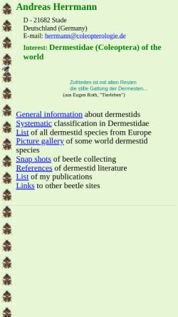 Vorschau der mobilen Webseite www.dermestidae.com, Dermestidae