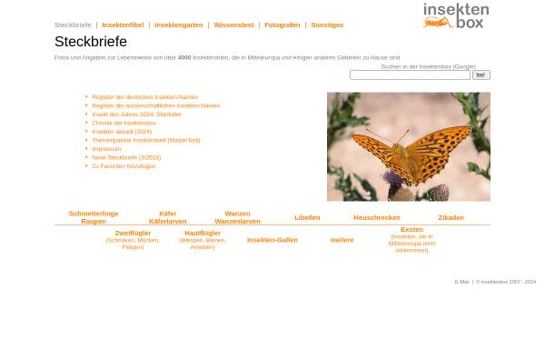 Vorschau von www.insektenbox.de, Insekten - Box: Steckbriefe