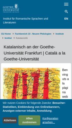 Vorschau der mobilen Webseite www.katalanistik.uni-frankfurt.de, Katalanistik an der Universität Frankfurt am Main