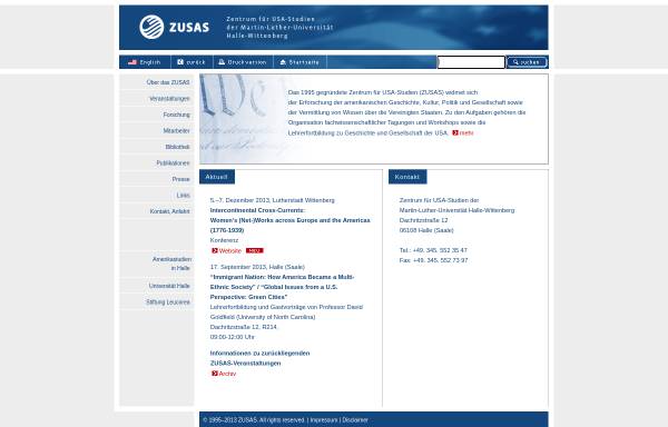 Vorschau von www.zusas.uni-halle.de, Zentrum für USA-Studien (ZUSAS)