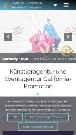 Vorschau der mobilen Webseite www.california-promotion.de, California Promotion