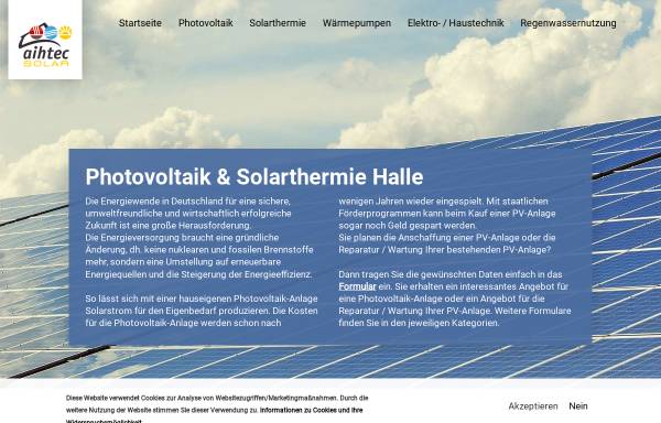 Vorschau von www.aihtec.de, aihtec SOLAR UG
