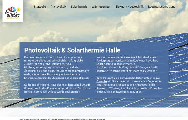 Vorschau von www.aihtec.de, aihtec SOLAR UG