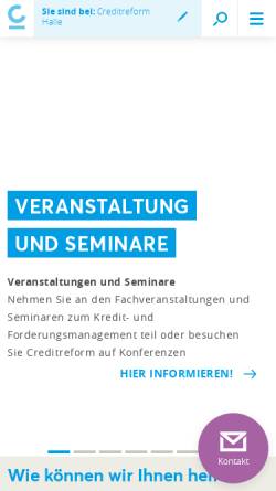 Vorschau der mobilen Webseite www.halle.creditreform.de, Creditreform Halle Balles, Schurk KG