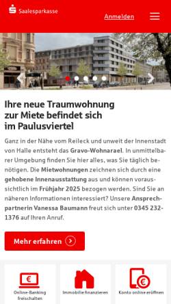 Vorschau der mobilen Webseite www.saalesparkasse.de, Stadt- und Saalkreissparkasse Halle