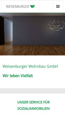 Vorschau der mobilen Webseite www.bauundgrundag.de, Weisenburger Bau und Grund AG